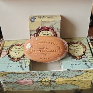 New Vintage Caswell-Massey Sandalwood 3 Piece Soap Boxed Set 3.25 Oz Each